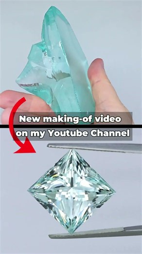 From Rough to Finished Gem 💎 | Princess Cut Faceting Process