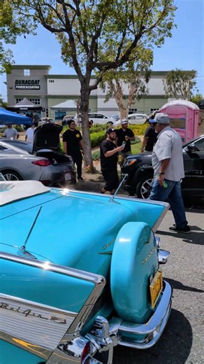 two beautiful classic Chevy Bel - Air's #classiccar #lowriders #oldschool