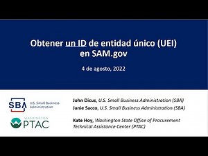 Obtener una ID de entidad única (UEI) en SAM.gov