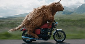 Incredible CGI show making of Highland cow on motorbike ad for Virgin media