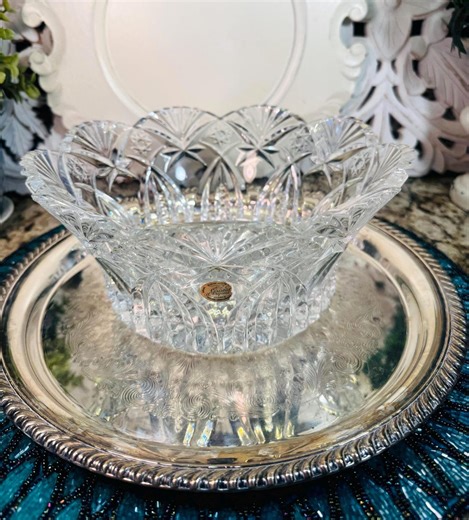 Vintage Cristal D' Arques France 24% Lead Crystal Vincennes Centerpiece Bowl ~ Made in France - Etsy