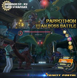 5.1K views · 85 reactions | Digimon Story Time Stranger - Parrotmon Titan Boss Battle! Finally reach the most epic part in the demo where you get to fight with the Titan Parrotmon!! This in hard mode seriously is one long battle!! #DigimonStoryTimeStranger #TimeStranger #digimon | Trinity Portal | Facebook