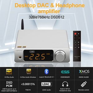 TOPPING DX3 Pro Bluetooth Headphone Amplifier with Low Noise NFCA Sound Card - Silver