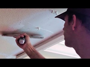 Amazing Water Damaged Ceiling Repair, Skim Coat and Texture Start to Finish!