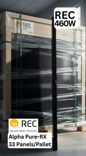 Power-packed efficiency, pallet-ready. The REC Alpha Pure-RX 460W delivers top-tier performance, with 33 panels per pallet to scale your next solar project. #RECSolar #AlphaPureRX #SolarEnergy #460W" | RC City | Facebook