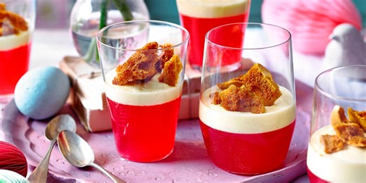 Rhubarb and Jelly Custard with Ginger Honeycomb Recipe