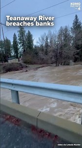 Massive flooding seen in Washington river after heavy overnight rain