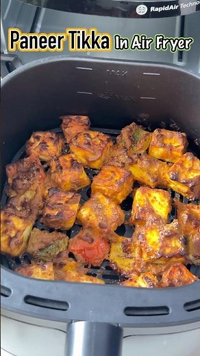 Paneer Tikka In Air Fryer..😋 | Healthy Paneer Tikka At Home #paneertikka#healthy#shorts