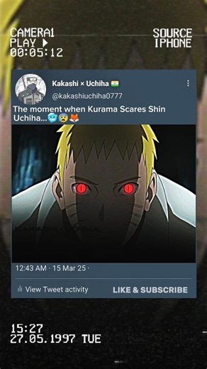 KURAMA 🦊 SCARES 😰 SHIN UCHIHA 💀🥶