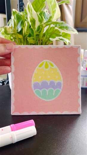 Easy Easter Mini Canvas Painting 🐣 Cute DIY Art for Beginners & Decor #viral #trending #ytshorts