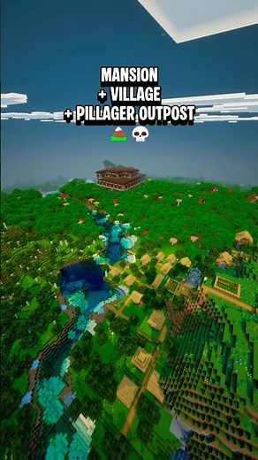 💀 Mansion + Village + Outpost at Spawn | Minecraft Bedrock 26 #minecraft
