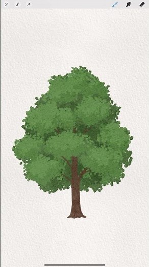 나뭇잎 브러쉬로 나무 쉽게 그리기🌳#일러스트 #아이패드 #프로크리에이트 #procreate #drawing #shorts