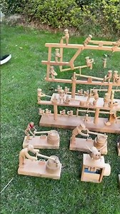 The reveal of the entire wooden machine collection. So many intricate, moving parts crafted