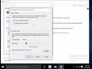 how to setup recovery restore points in windows 10