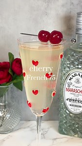 Maraschino Cherry French 75🍒🍾 I’ve been waiting for a reason to break out the maraschino liqueur, and Valentine’s Day seemed like the perfect excuse! ✨Cocktail Recipe - 1 oz maraschino cherry liqueur - 1.5 oz gin - 3/4 oz lemon juice - 1 oz simple syrup - top with prosecco - garnish: maraschino cherries #french75 #cocktails #cocktailrecipes #maraschino #cherries valentinesday cocktailenthusiast | Cocktails with Val