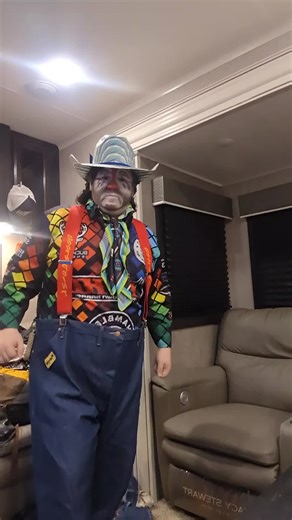Pro Rodeo Clown and Announcer Lane the Barrelman Fishing out of an Arena near you. God is Good #lanethebarrelman #annoucer #rodeoclown #fyp #jesussaves