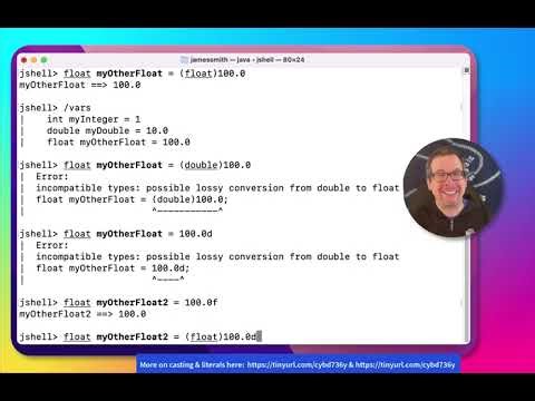 Practical Java: literals, variables, casting and jShell