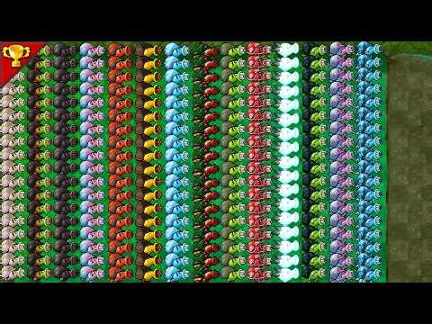 14 kinds differentGatlingPea Super Large Map VS 999Zombies-------Plants vs Zombies