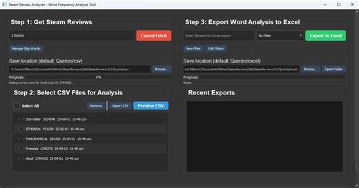 Steam reviews analyzer by LIVE Games