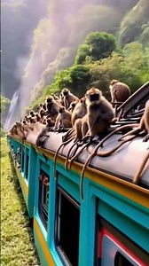 Monkeys Riding the Train! | Funny Monkey Train Video