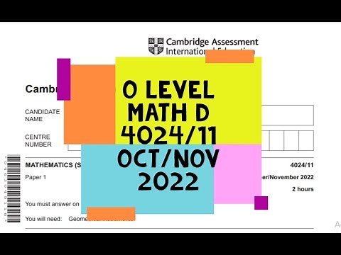 O Level Math D Paper 1 4024/11 Oct/Nov 2022