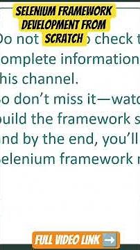 how to create a selenium framework from scratch?