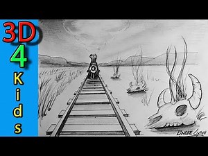 Draw a Wild West Steam Locomotive - 1 point Perspective for kids