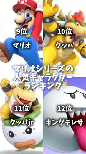 マリオシリーズの人気キャラクターランキング #capcut #任天堂#ランキング#ヨッシー #キノピオ #テレサ #ロゼッタ #ルイージ #ヘイホー #キノピコ #ノコノコ