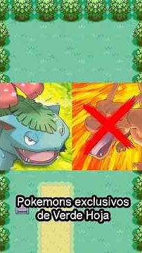 Pokémons Exclusivos de Verde hoja que no aparecen en Rojo fuego 🍃 #pokemon #pokemoncommunity