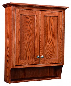 Amish Bathroom Wall Cabinet with 2 Adjustable Shelves