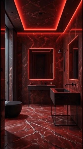 Luxury Bathroom Renovation | Scary Red Marble Design Transformation (Cinematic 4K)#shorts#renovation