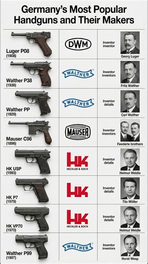 Famous German Handguns and Their inventors