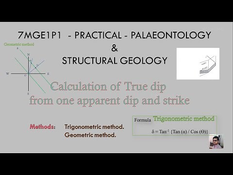 STRUCTURAL GEOLOGY - PRACTICAL - Calculation of True dip from one apparent dip and strike