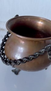 Vintage Hammered Copper Cauldron Wrought Iron Chain Handle Primitive Decor Planter Pot Kitchen Decor - Etsy