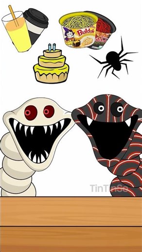 BLACK vs YELLOW Food with Hungry Worm MUKBANG (ROBLOX Slap Tower) #animation #worm #mukbang