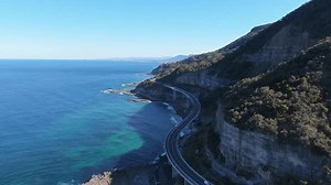 View Drone Sea Cliff Bridge On Stock Footage Video (100% Royalty-free) 1111076697 | Shutterstock