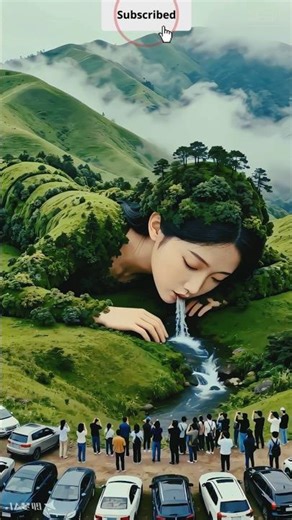 The Giant Woman of the Green Hills – A Surreal Fantasy Scene