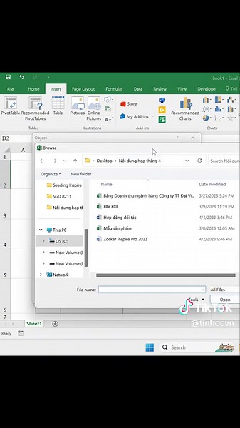 Cách chèn link file tin học trong excel mà ít người biết #tinhocvn #excel #word #tinhocvanphong #tinhoccoban #hocexcel #xuhuongtiktok