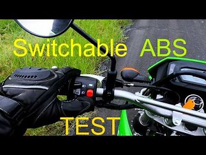 Testing the single button switchable ABS on a Kawasaki KLX230S dual sport dirt bike.