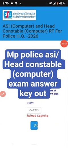 mp police asi /head constable(computer) answer key out 2026/#shorts/#ram edu point