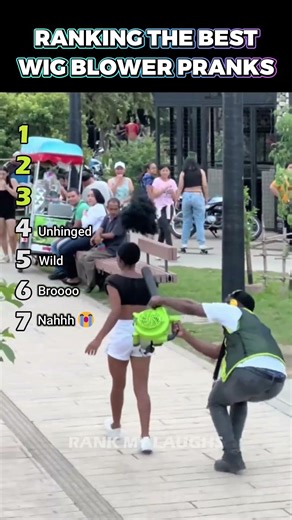 Ranking Funny Wig Blower Pranks #shorts