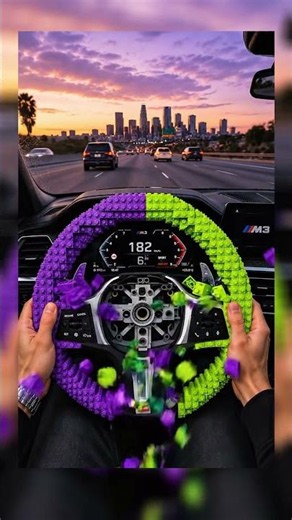 Blue & Yellow LEGO BMW Steering Wheel #asmr 💙💛