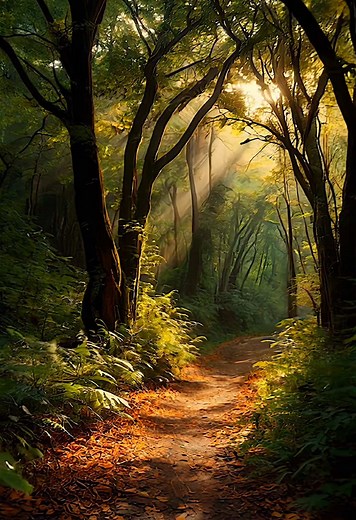 Exploring a Serene Forest Path