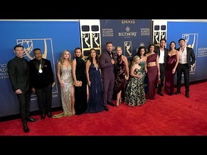 The cast of "Days of Our Lives" poses together on the red carpet at the 2025 Daytime Emmy Awards