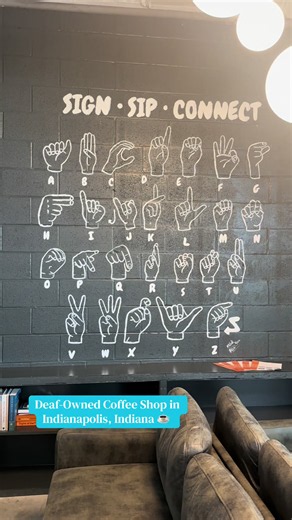 My CODA girls were so excited they got to order in our language! The owner and employee were so kind and patient.❤️ @NiyyahCoffee #niyyah #deafownedbusiness #coffeeshop #asl #indianapolisindiana