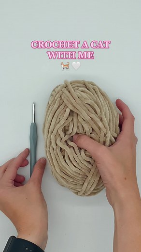 crochet a cat with me! 🐈 #crochet #crochetersoftiktok #crochettok #crochetaddiction #crochetcat