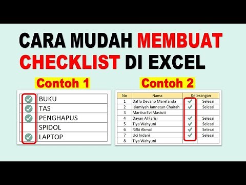 CARA MUDAH MEMBUAT CEKLIS ATAU CENTANG DI EXCEL