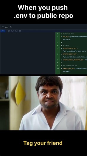 The Moment You Push .env to Git #coding #github