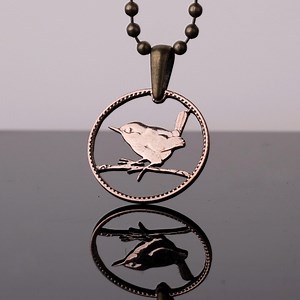 UK British 1 Farthing Cut Coin Pendant With Necklace Wren Jenny Bird English Welsh Scot - Etsy UK