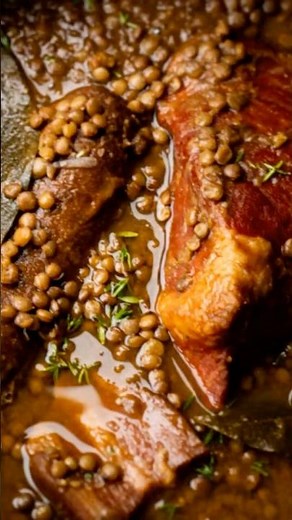 Salted pork with lentils